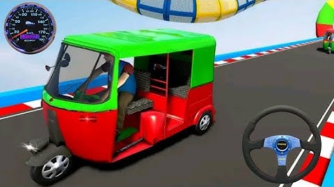 Tuk Tuk Auto Stunt Tracks 3D Simulator - Rickshaw Impossible Ramp Racer - Android GamePlay