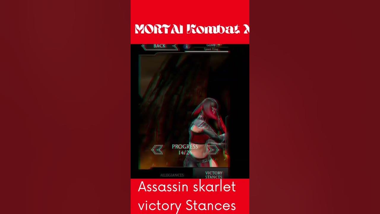 Mortal Kombat X Mobile Assassin skarlet Victory Stancesshorts YouTube