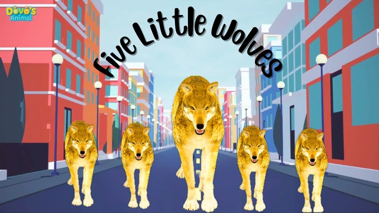 🐺 Five Little Wolves | Fun Counting Song for Kids | Nursery Rhyme - YouTube