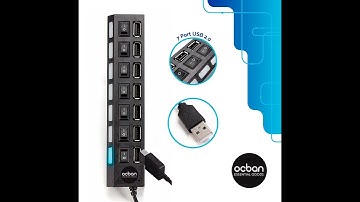 Ocban 7 Port USB 2.0 Hub with Individual Power Switches and LEDs On Off Switch Design Review