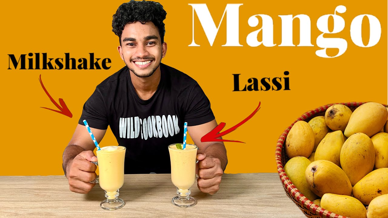 ලේසියෙන්ම අඹ මිල්ක්ෂේක් හා ලැසි බීම | Mango Milkshake & Lassi (English sub) | Wild Cookbook