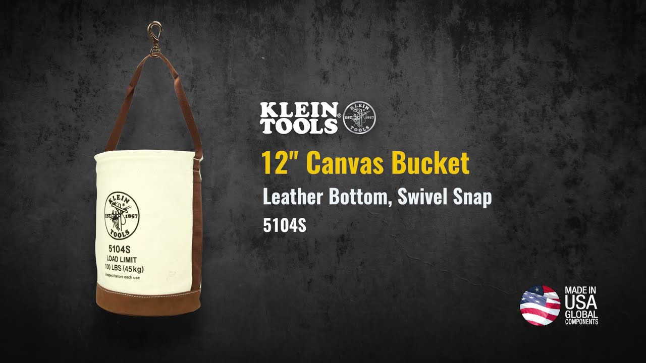 Canvas Bucket, Leather Bottom, Swivel Snap, 12-Inch - 5104S Canvas Bucket, Leather Bottom, Swivel Snap, 12-Inch - 5104S
