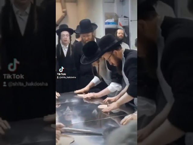 The Modzitzer Rebbe baking Matzos for Pesach!