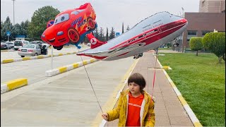 Fatih Selim uçan balonları uzaya gönderdi. şimşek mcqueen balon uçtu gitti