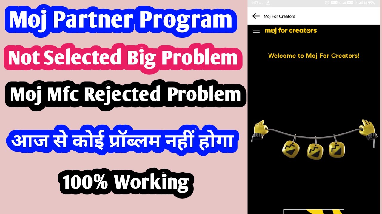 moj partner program not selected problem | moj for creators not showing | moj for creators not show