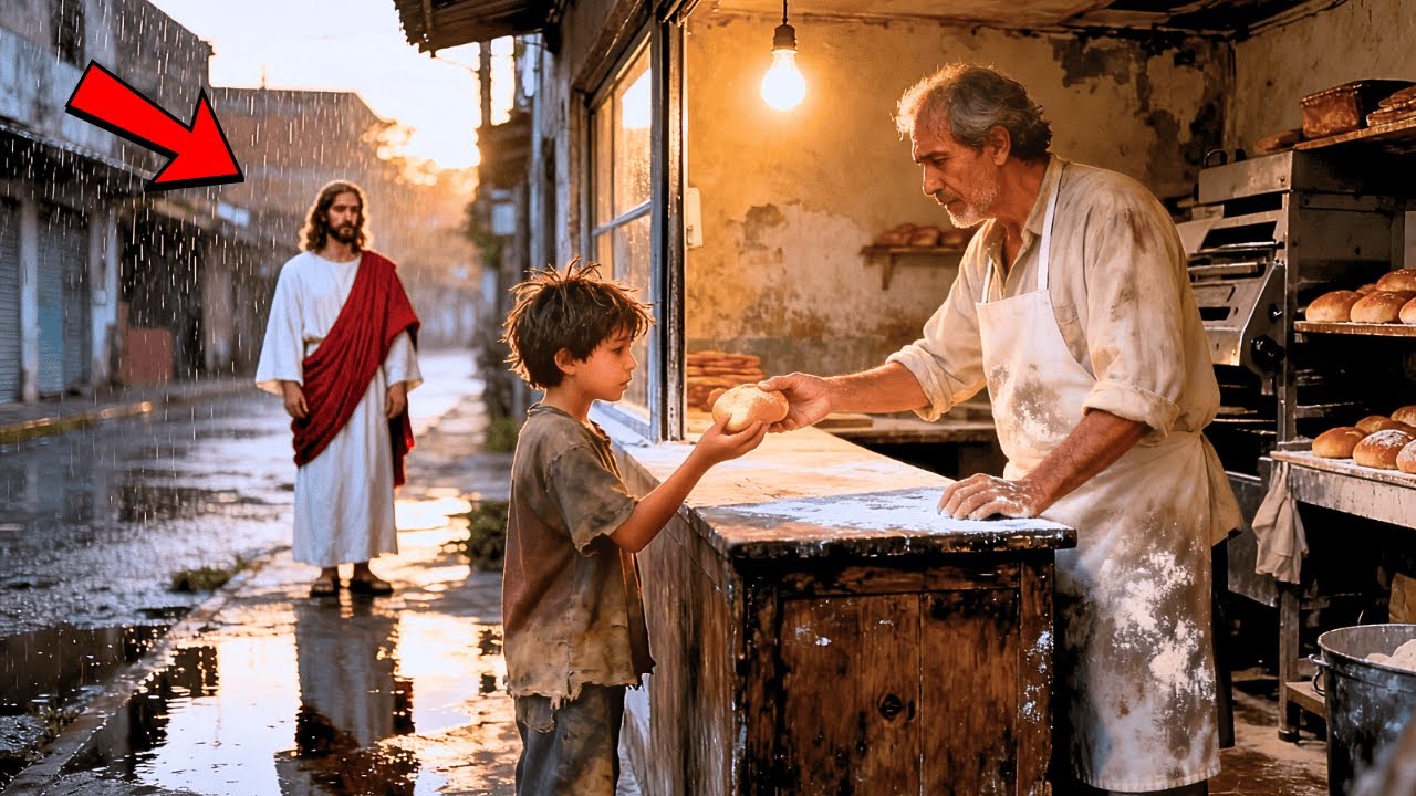 UN PANADERO QUEBRADO LE DIO PAN A UN NIÑO HAMBRIENTO... PERO ERA JESÚS OBSERVANDO...