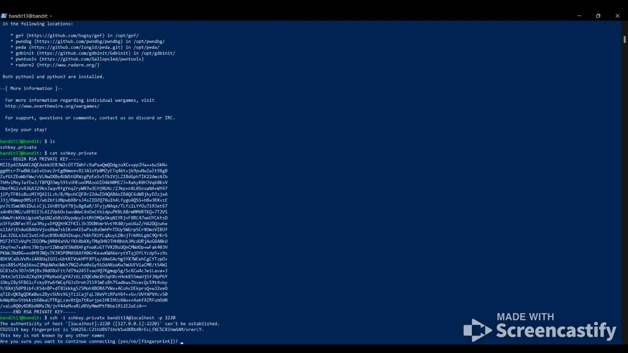 Bandit Overthewire Level 13