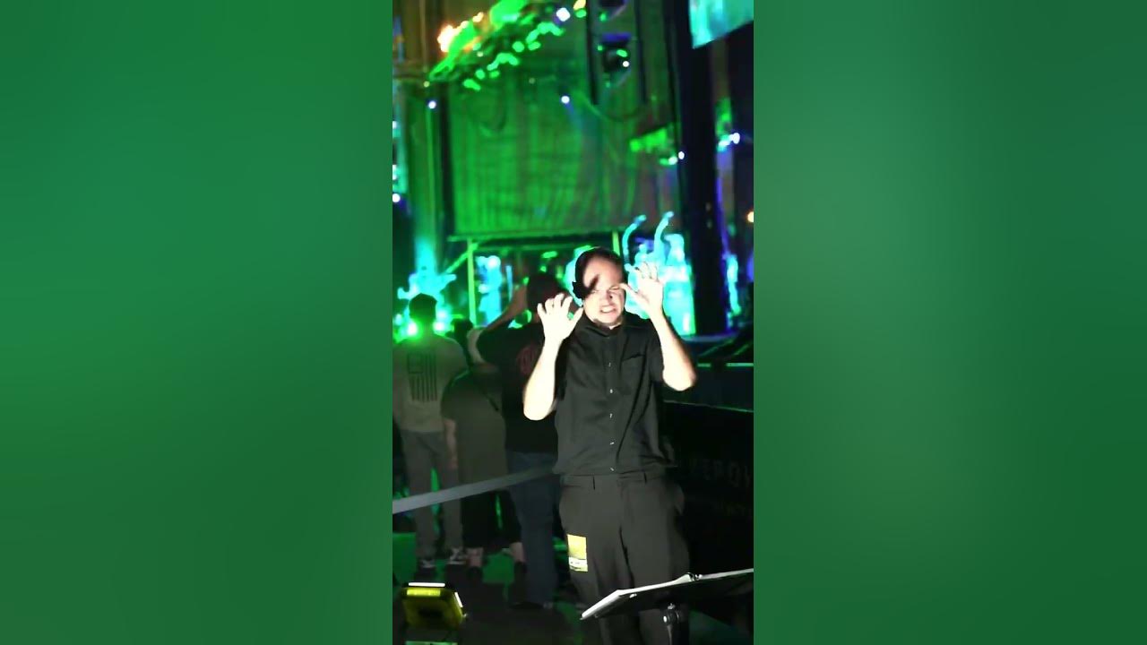 Sign language interpreter presenting stupify disturbed 