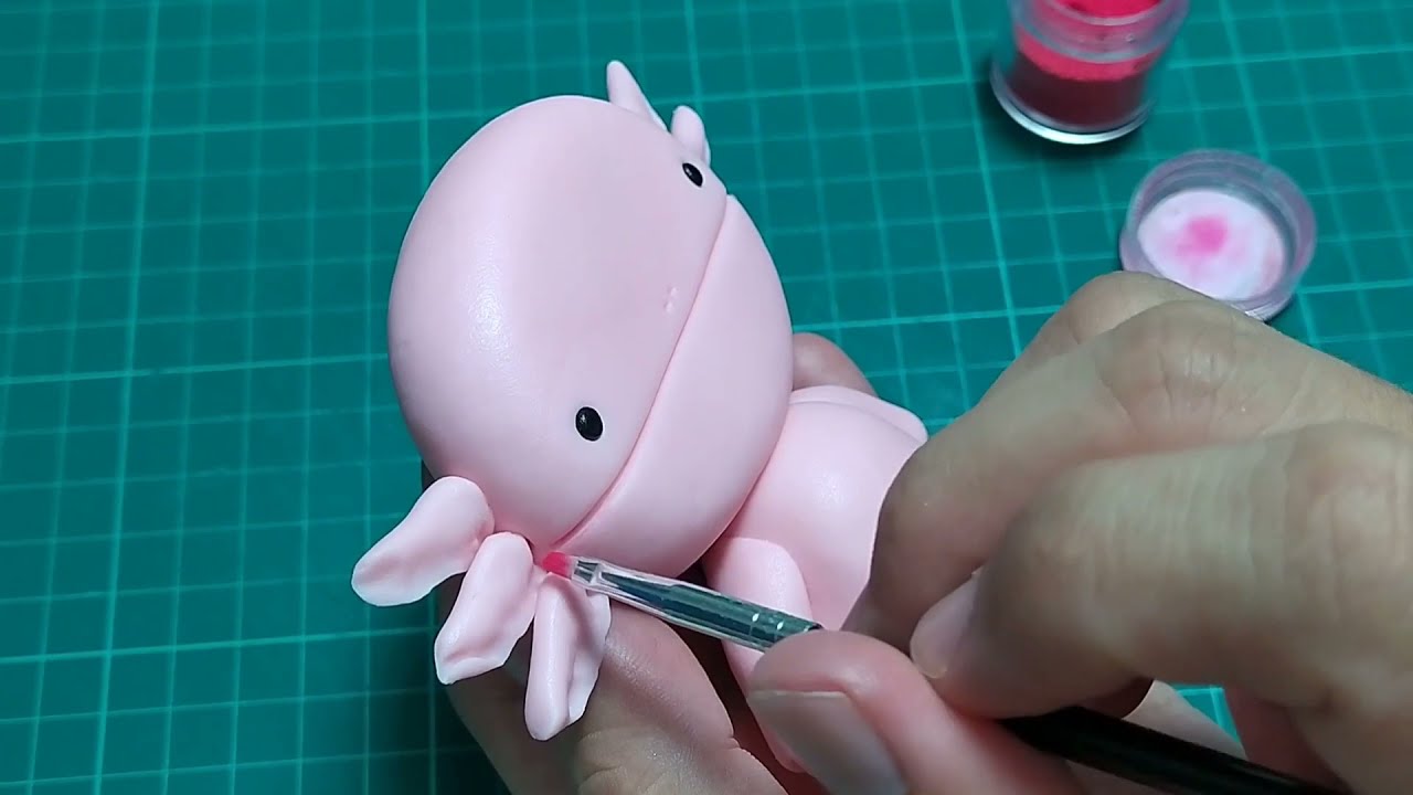 Fondant Axolotl Cake Topper (Part 2) 