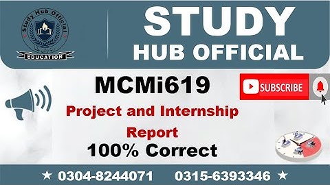 MCMi619 internship report, MCM619 internship report,