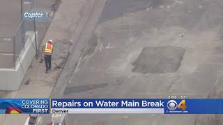 Crews Work To Repair Water Main Break