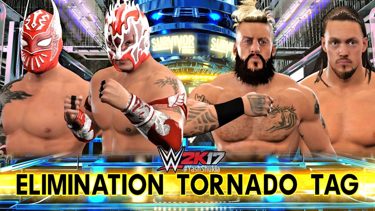 WWE 2K17 Kalisto and Sin Cara vs Enzo Amore and Big Cass | Elimination Tornado Tag Match