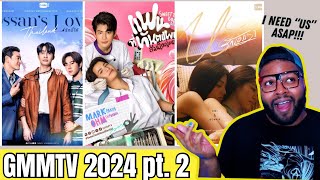 GMMTV 2024 Trailers pt. 2 (Ossan’s Love TH, Sweet Tooth Good Dentist, and Us) | REACTION