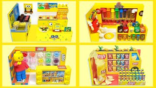 #diy DIY Miniature Yellow shop compilation♥Making Spongebob♥M&M's chocolate♥Lego♥Lay's Potato chips♥