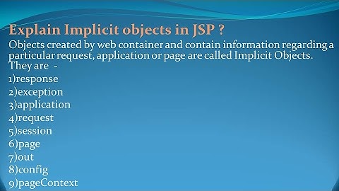 JSP Interview Questions and Answers for freshers and experienced– Part 3