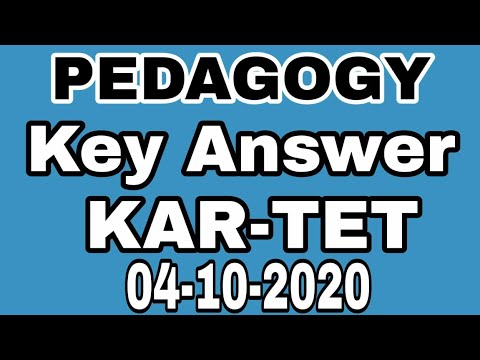 KAR-TET (4-10-2020) || Question Paper -2 || key Answer ||PEDAGOGY