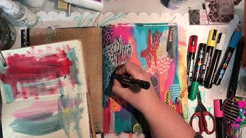 Mixed Media Markmaking: Abstract art journal layout