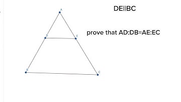 can you  prove that AD:DB=AE:EC basic proportionality  theorem |math#maths#geometry|