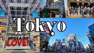 From Sapporo (New Chitose Airport) to Tokyo - Day 1 | Shibuya Sky | Travel Vlog | Japan Trip