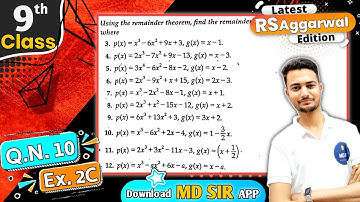 Rs Aggarwal Class 9 | Exercise 2C Question number 10 | Chapter 2 Polynomials | Md Sir Class 9