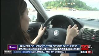 AAA says the number of licensed teen drivers on the rise