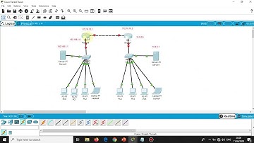 Konfigurasi 2 Router, 2 Server, 2 Switch, 6 PC, 2 Laptop di Cisco Packet Tracer