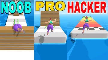 NOOB vs PRO vs HACKER ||FIT 2 FIT RUN|| (FORT)All Levels Gameplay Android,ios (Level 10 - 11 )