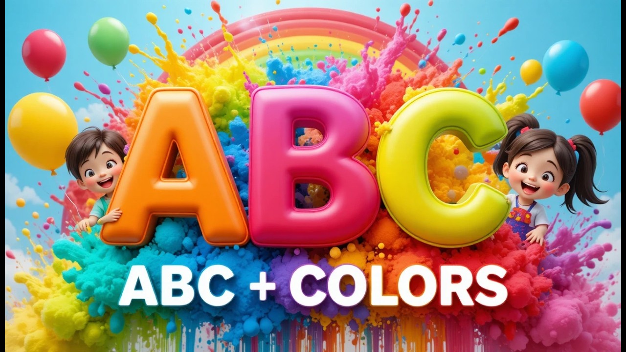 Rainbow ABC Party 🎉 | Preschool Alphabet & Color Names Song