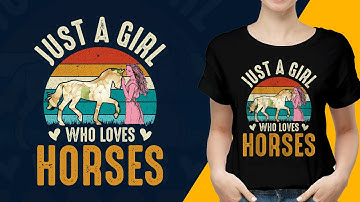 Merch By Amazon Best Selling Horse Girl T Shirt Design Tutorial In Illustrator