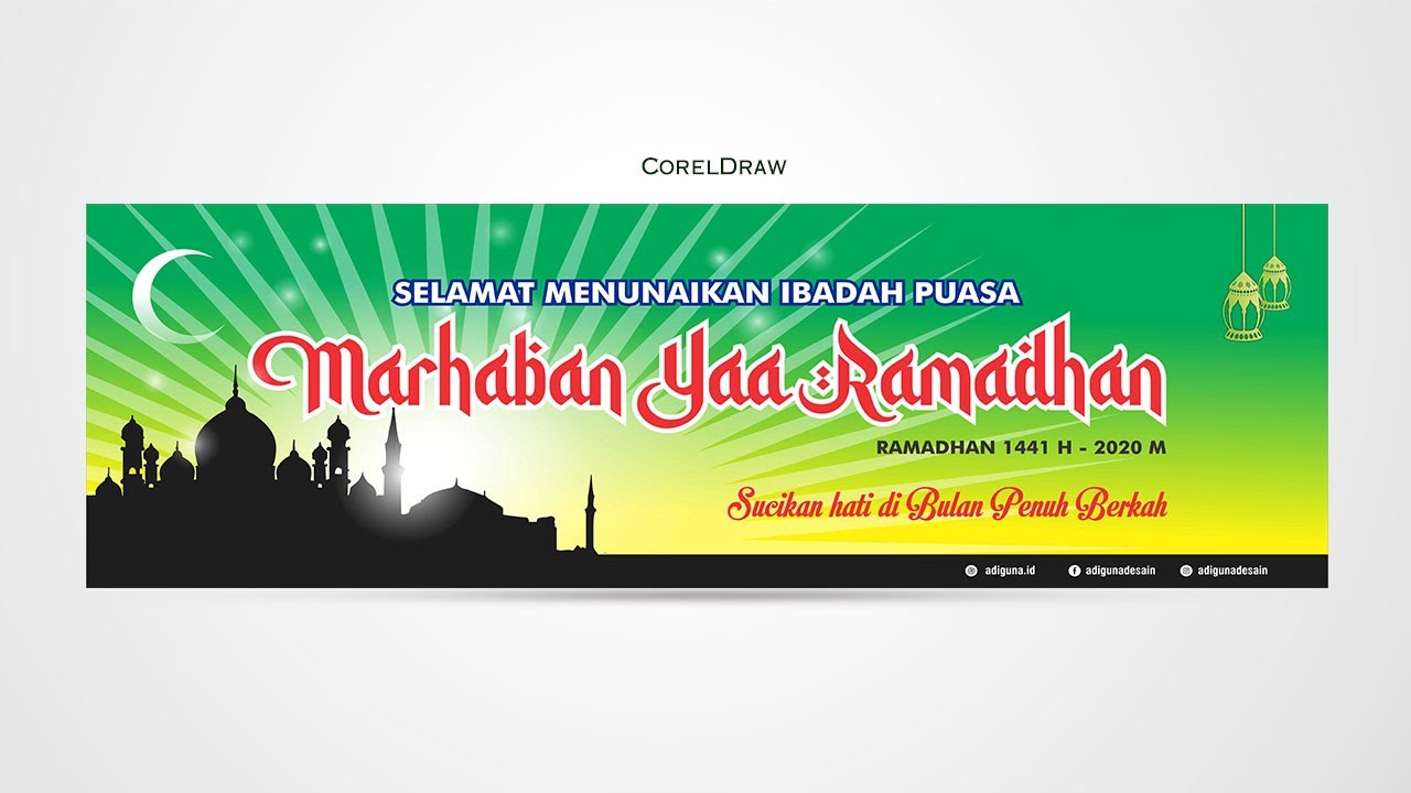 CARA MEMBUAT DESAIN SPANDUK  RAMADHAN DI CORELDRAW  YouTube