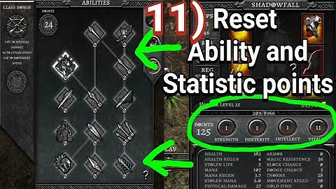 Anima ARPG how to reset your ability points and statistics points