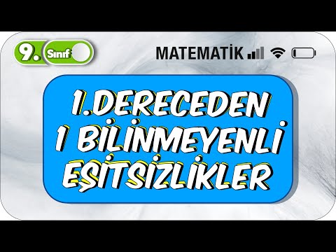 9.Sınıf Matematik Birinci Dereceden Bir Bilinmeyenli Eşitsizlikler  #2023