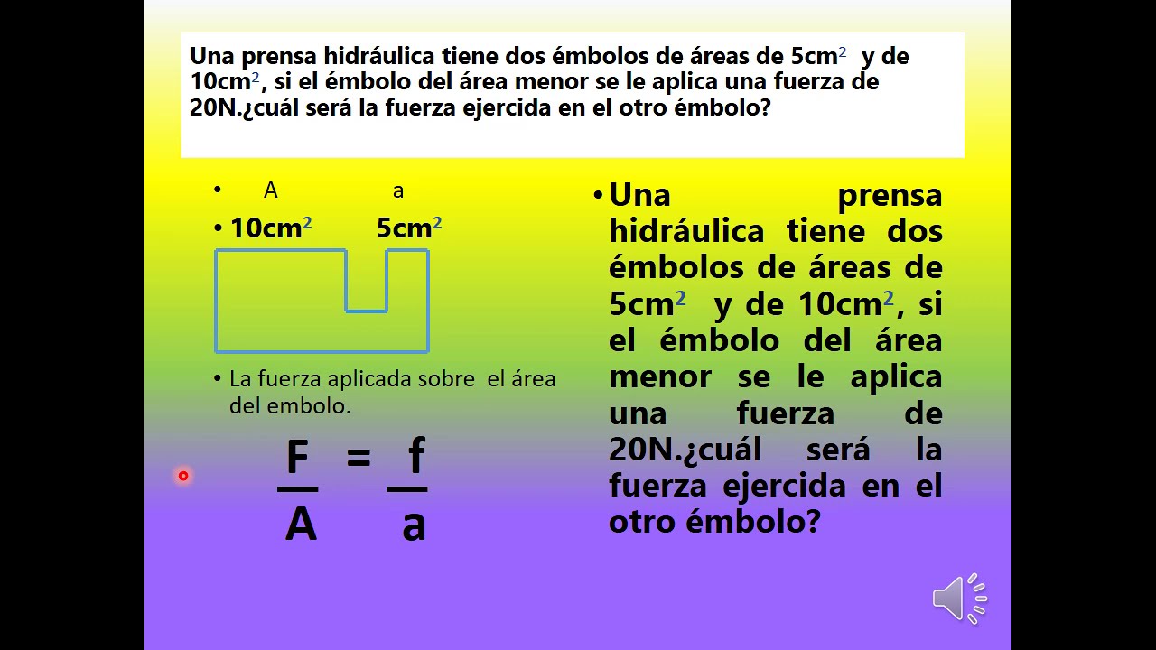 PRENSA HIDRÁULICA👩‍🏫🚗APLICACIONES EN LOS ÉMBOLOS Y ÁREAS CON DESPEJES