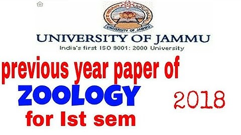 Jammu university previous year paper of zoology for ist semester