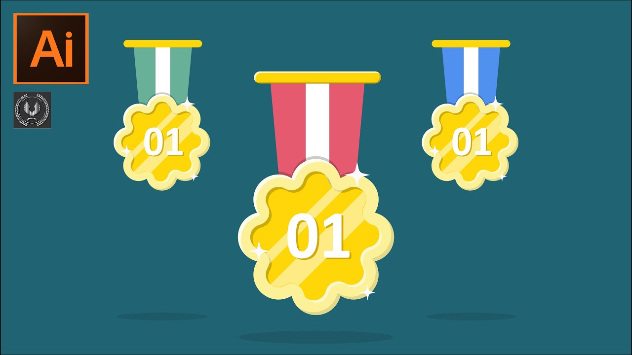 Adobe illustrator CC Tutorial - How to make Vector Medal Icons