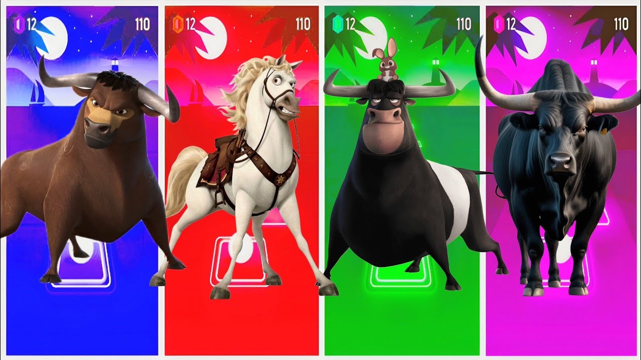 Funny Valiente 🐂🆚 Funny Horse 🐴🆚 Funny Bull  🐂🆚 Funny Ferdinand 🐂🆚 Tiles Hop EDM Rush