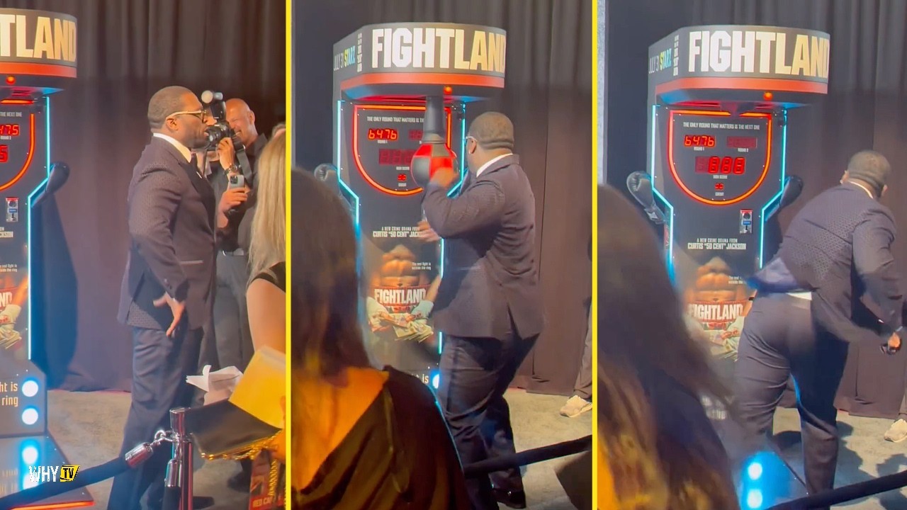 VIRAL 50 CENT POWER FLEX: His Fightland Premiere Punch Breaks The Machine And The Internet Goes Crazy!