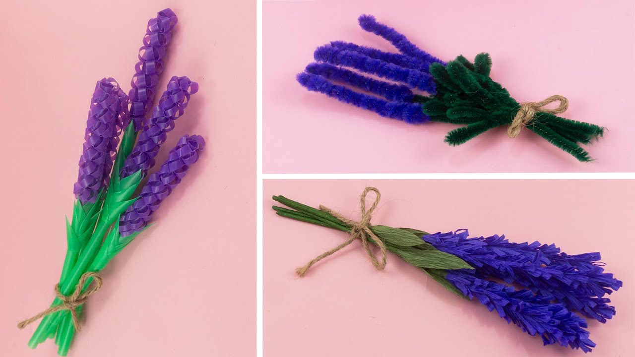 How to make Beautiful Lavender flowers With pipe cleaners