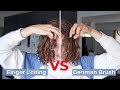 Finger Coiling vs Denman Brush