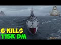 World of WarShips | Tallin | 6 KILLS | 115K Damage - Replay Gameplay 1080p 60 fps