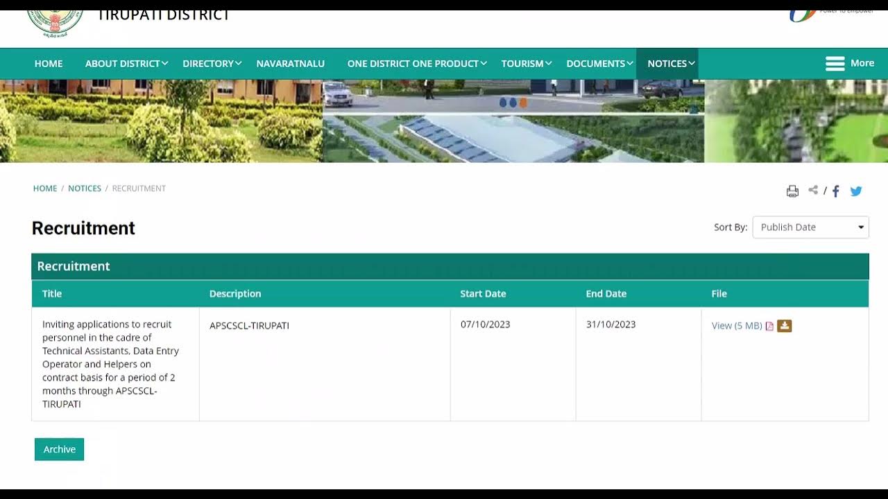 Jobs in Tirupati 2023 Jobs in APSCSCL Govt Contract Jobs 2023 YouTube