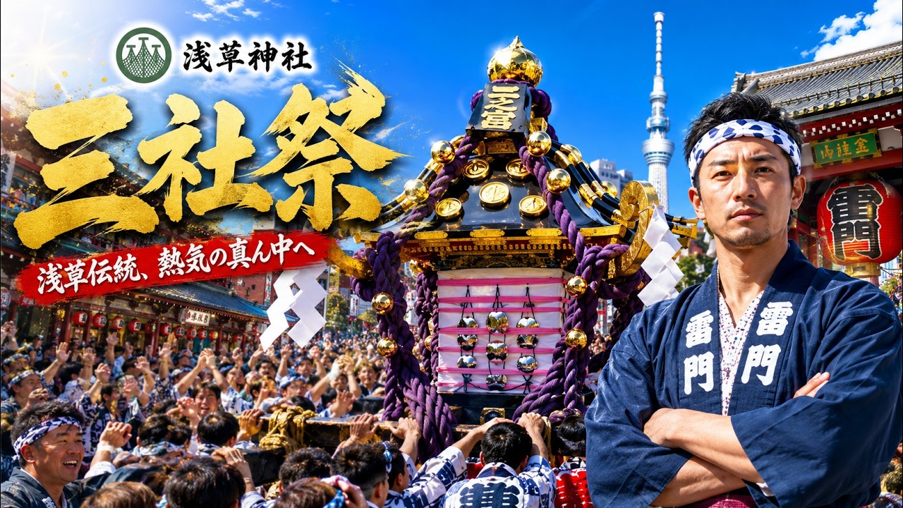 三社祭 Sanja Matsuri 2026(本社二之宮南回り渡御⛩️日中🌞配信)【お祭りライブ配信⛩️】