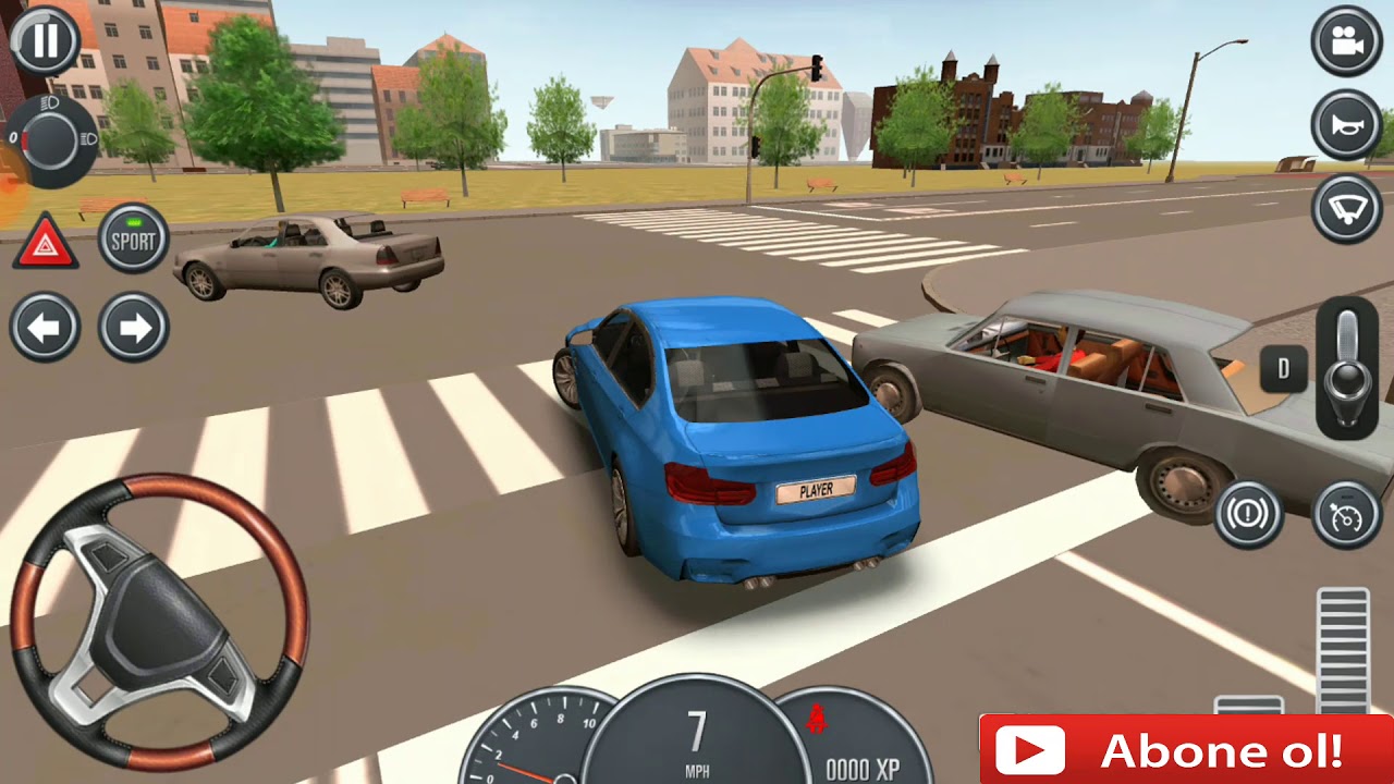 Android Oyunlar; Driving School 2016 1 Mavi Sport Araba Oyunu..
