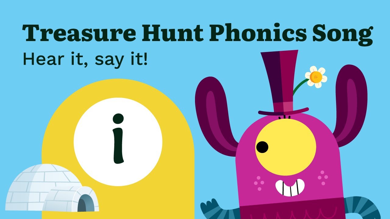 Monster Treasure Hunt 'i' phonics song: hear it and say it abc songs cocomelon