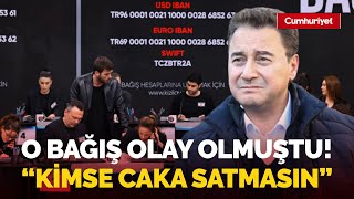 O bağış olay olmuştu! Ali Babacan'dan sert tepki...