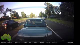 BAD Driving Australia - Driver finds out hard way to keep eyes on the road! Prestons NSW