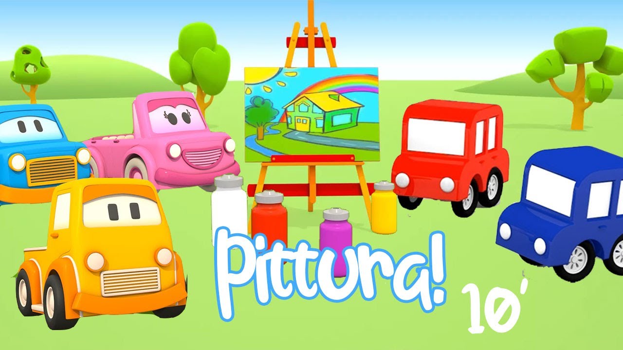 Macchinine Colorate Per Bambini Carta Da Parati Seamless Sfondo