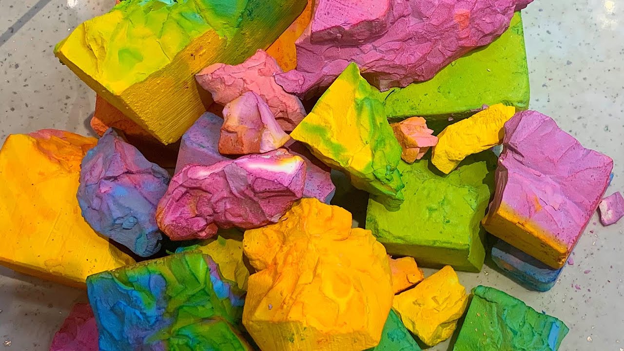 ASMR |  dyed easy grip | crunchy | gritty | colourful | satisfying | relaxing | stress relief