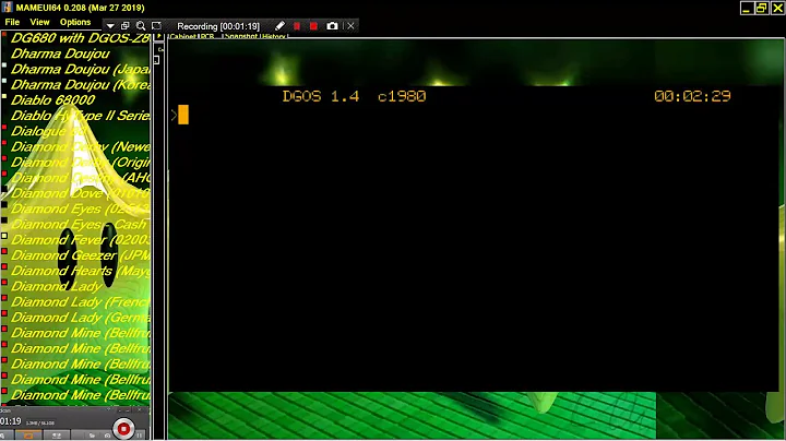 ATTRACT MODE MAME MESS DG680 DG 680 ~ DGOS Z80 v1 4 David Griffiths 1980 BINBUG PIP BUG DIY COMPUTER