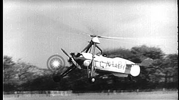 Prototype Cierva C.30 Autogyro in operation. It lands under rotor power only. It ...HD Stock Footage